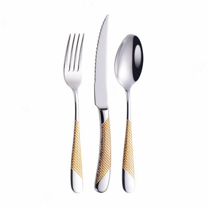 Home Tableware Cutlery Set Golden Cutlery Stainless Steel Dinner Set